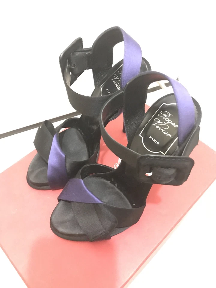 Roger Vivier Paris 黑色丝绸高跟鞋 35.5 码 — 第 4/4 张图片