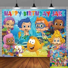 Bubble Guppies Personalised Custom Banner Backdrop Party Supplies Birthday Gift