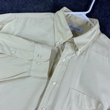 Brooks Brothers Dress Shirt Mens 16.5 34/35 Yellow Oxford Original Polo Shirt