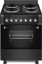 HYE Electric Cooker 60cm Single Oven, Hot Plate Freestanding - Black C01FS60E17