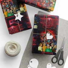 Stranger Things-Inspired '5' Collage Gift Wrap — Horror Movie Wrapping Paper