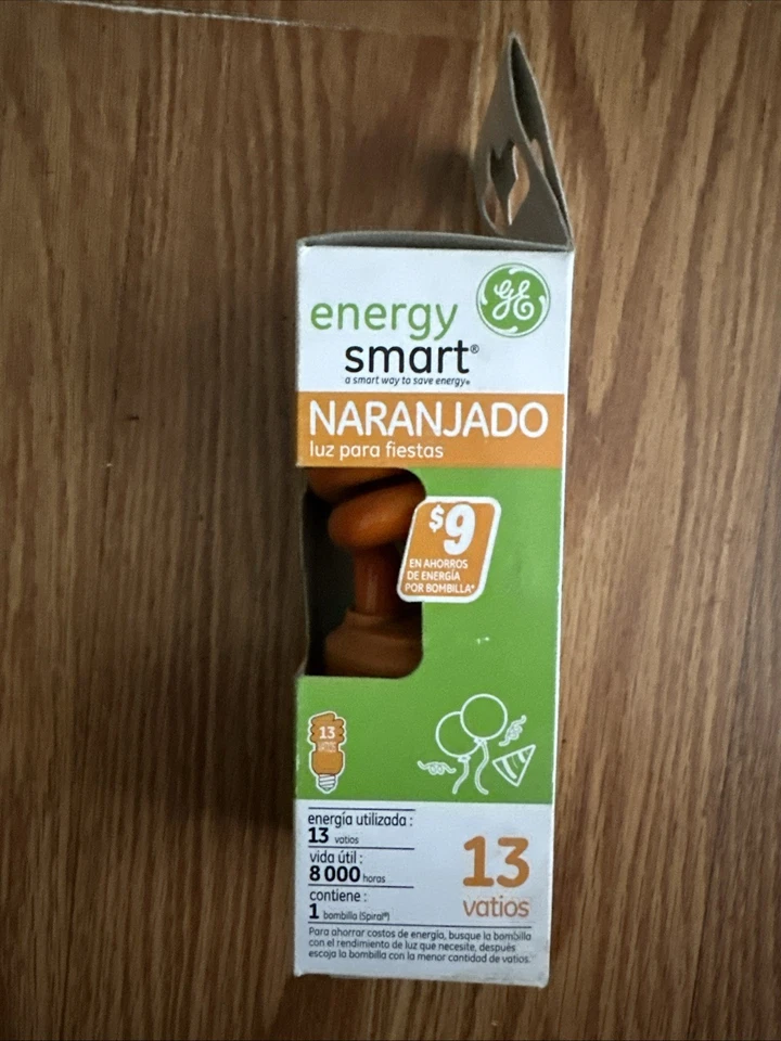GE Lighting 78958 Energy Smart CFL Party Light 13-Watt Orange 1-Pack Naranjado - Image 2 of 4