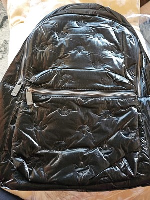 NWT Adidas Backpack M NS $65 Retail Black Shiny Logo All Over Backpack M