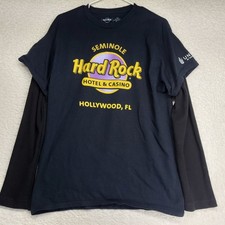 Hard Rock Cafe Mens Layered T-Shirt L Waffle ...
