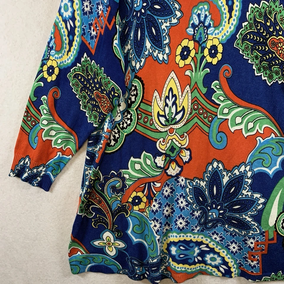 Top tejido cachemir colorido Joseph A para mujer talla 3X oficina declaración boho suave cómodo Foto 3 de 4