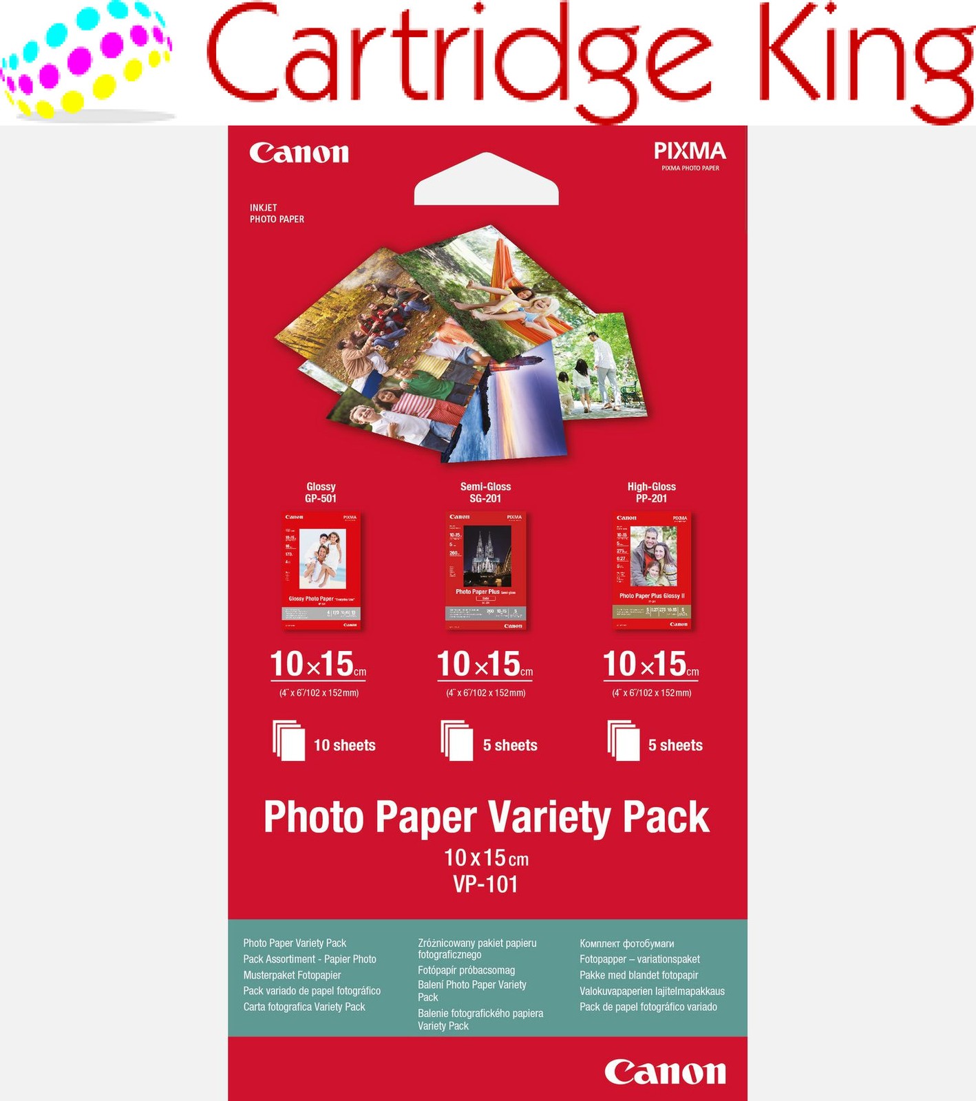 Canon VP-101 Photo Paper Variety Pack 4x6 - 20 Sheets