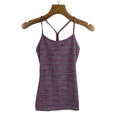 Lululemon Womens Power Y Tank Top Spaghetti Strap Pink Purple Gray Size 10 