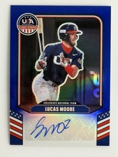 🔥Lucas Moore Red Prizm Auto Autograph /49 SP 2026 USA Stars & Stripes Baseball