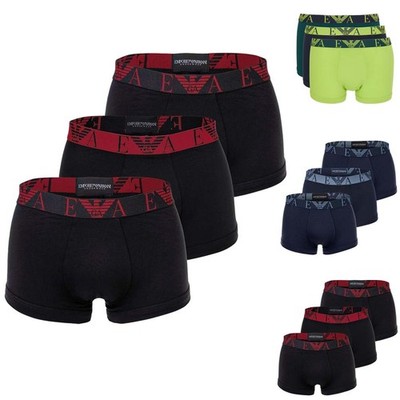 EMPORIO ARMANI Herren Boxershorts Trunks 3er Pack Stretch Cotton BOLD MONOGRAM