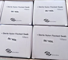 Sterile Nylon Flocked Swab NASAL in Pouch 100 piece per box x 4 = 400 swabs