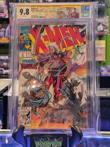 X-MEN #2 CGC SS GRADED 9.8 SIGNED BY JIM LEE, CHRIS CLAREMONT, & SCOTT WILLIAMS