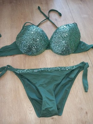 Damen Bügel Gepolstert Bikini Set  GR:  M/38 D -Cup