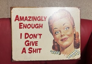 NEW Retro Humor Metal Tin Sign Amazingly Enough Desperate Enterprises 12.5x16