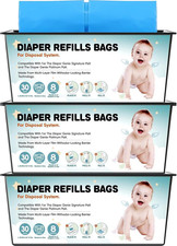 90 Bags Diaper Pail Refills Bags Compatible with Genie Easy Roll Signature and P