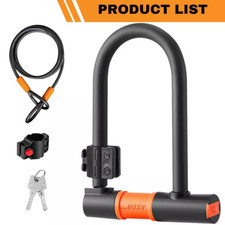 U Shaped Bike Lock With Two Keys 1.2M Heavy Duty Cable With Bracket Bike D Lock
