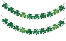 Shamrock Banner for St. Patrick  s Day Decorations Green Shamrock Clover