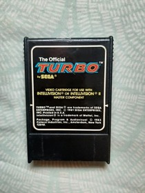 TURBO for Intellivision -- Nice label, rare game -- Tested & works great!