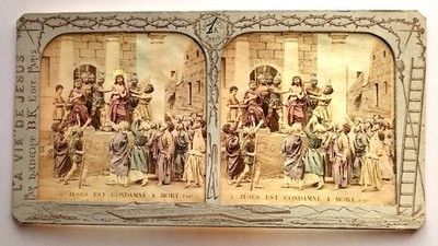 10 STEREO FARBANSICHTEN 1865 Das Leben Jesu DIORAMA Albumpapier Religion