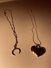 Gold  Silver Platted Heart,  Initial Letter C Pendant Necklace Jewelry