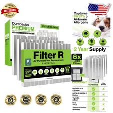 Air Purifier Filters 6 Pack - Honeywell R Replacement Merv 13 Fiberglass