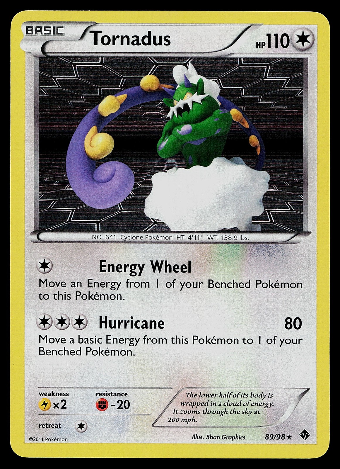 Pokemon Card - Tornadus Emerging Powers 89/98 Holo Rare