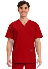 Scrubs Cherokee Workwear Men V Neck Tall Top WW695T RED Red Free Shipping