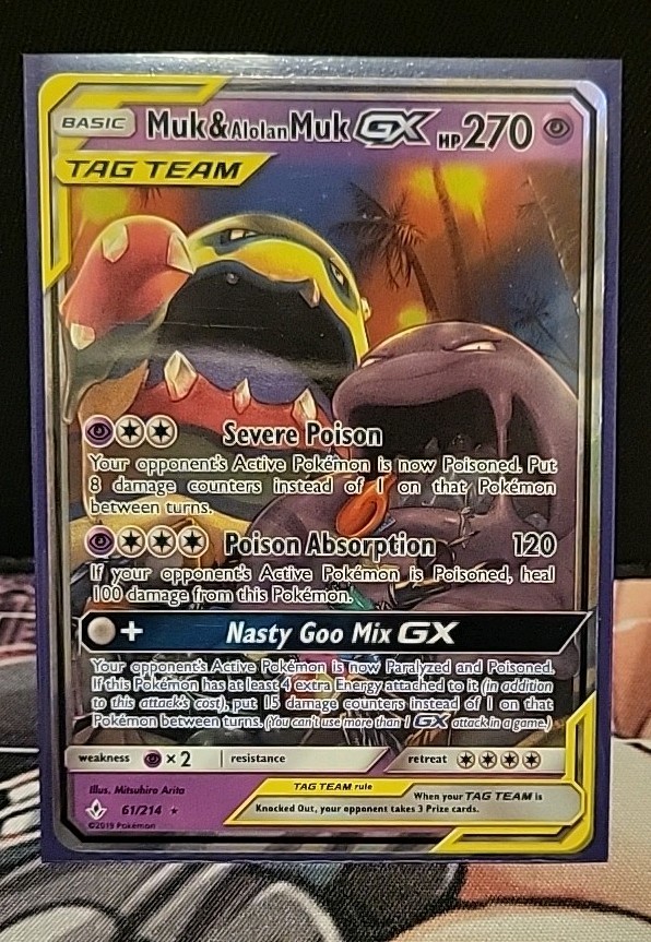 Muk & Alolan Muk GX 61/214 SM Unbroken Bonds Ultra Rare NM