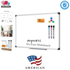 Magnetic Dry Erase Whiteboard 24 x 18 Inch, Double Sided White Board for Wall...