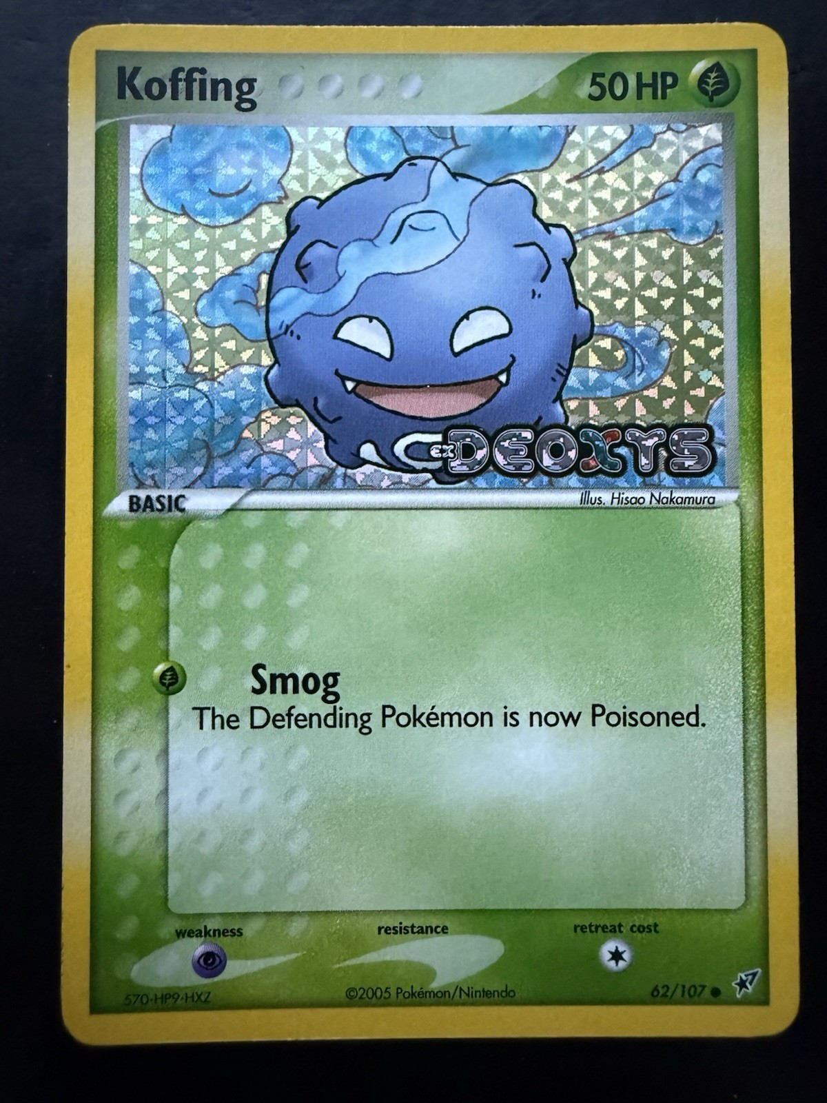 Pokemon Koffing 62/107 Deoxys Reverse Holo Stamped (NM)