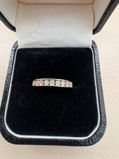 Solid 9ct yellow gold half eternity ring size UK K in perfect condition