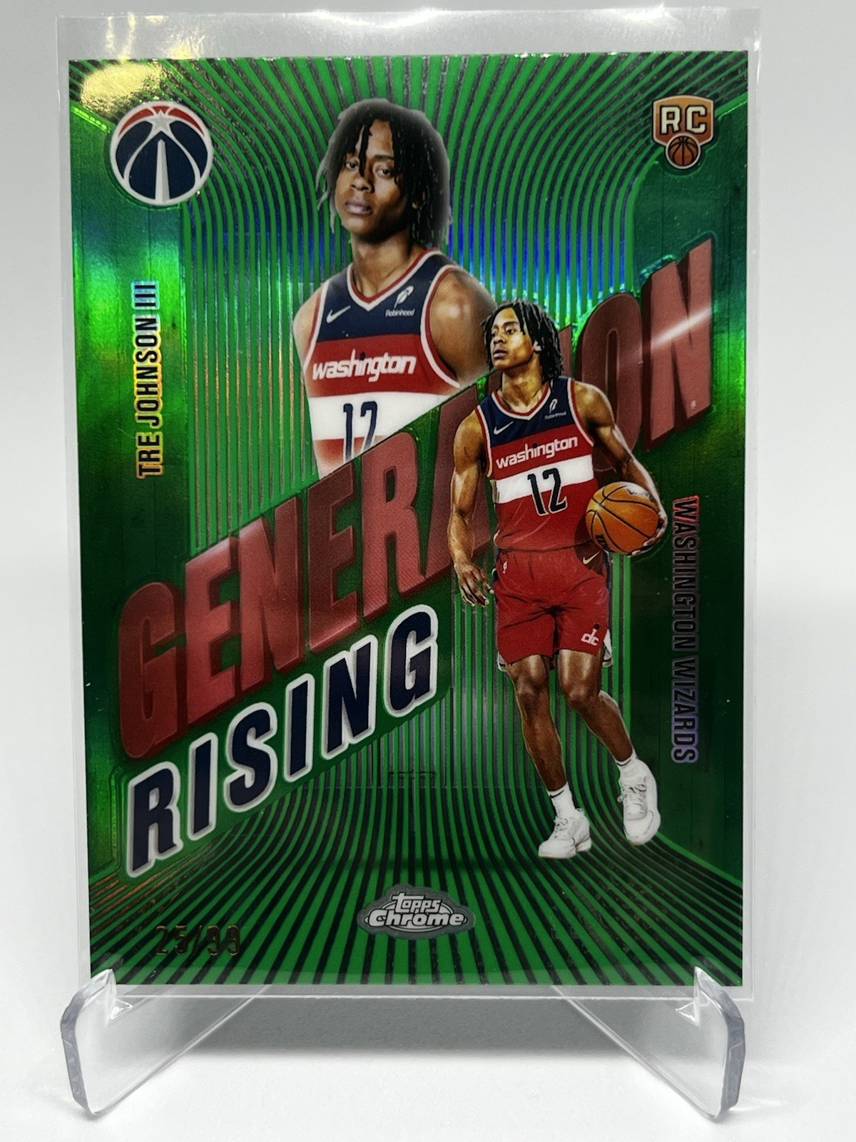 2025-26 Topps Chrome - Tre Johnson III RC #GR-6 - Generation Rising Green /99