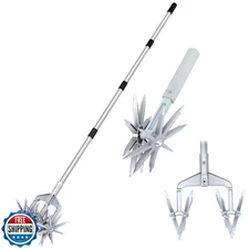 KLDOLLAR Rotary Cultivator, Adjustable Hand Tiller Garden Tool with Detachabl