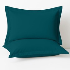 2 Pack Pillow Shams King Size 20x40 600 Thread Count 100 Organic Cotton Teal