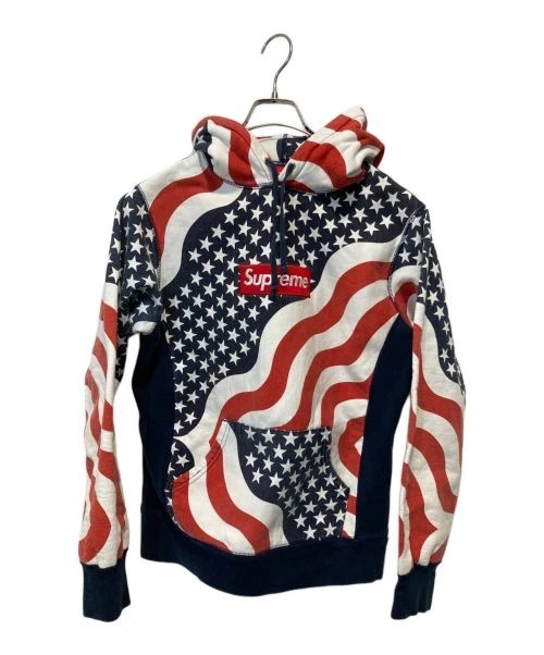 Sweat à capuche logo boîte étoiles et rayures S Supreme