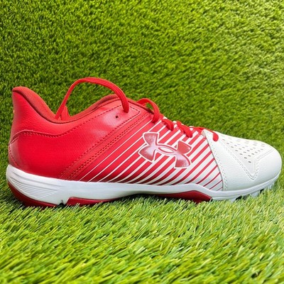 Under Armour Leadoff Low RM Mens Size 12 Red White Running Baseball Cleats