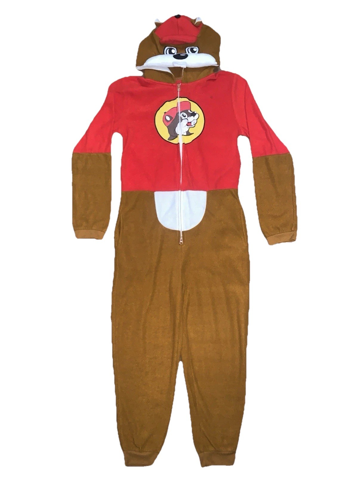 Buc-ees Exclusive Full Zip Pajama Suit Costume Size Youth M/L  One Piece Unisex