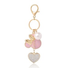 Minnie Mouse Keychain for Women Official License, Gold-Tone Bag Charms for To...