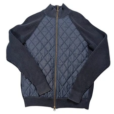 Daniel Cremieux Classics Navy Blue Quilted Knit Puffer Jacket Men's Size Small
