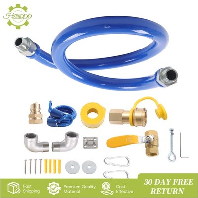 1675Kit48 Safety System Kit 48'' Flexible Blue Gas Hose Kit 3/4'' Quick Disconnect