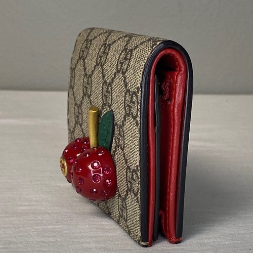 Gucci GG Supreme Cherry Geldbörse Braun PVC Italy - Bild 3 von 12