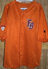 Vintage FUBU 05 Baseball Jersey Men  s XL Orange Korea Made Hip Hop Y2K Button Up
