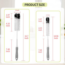 Bottle Cleaner Brush Set - Long Handle Bottle Brushes for Cleaning Narrow Nec...