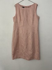 TALBOTS Brocade Sleeveless Sheath Dress Women’s Size 14 Light Pink Lined Satin