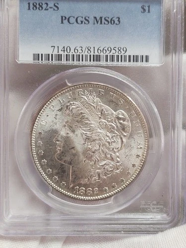 1882-S Morgan Silver Dollar PCGS MS63 Unknown Concave Obverse VAM