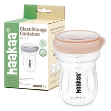 Glass Baby Food Storage Jar- Food Storage Container Airtight Lid-Wide Neck Ge...