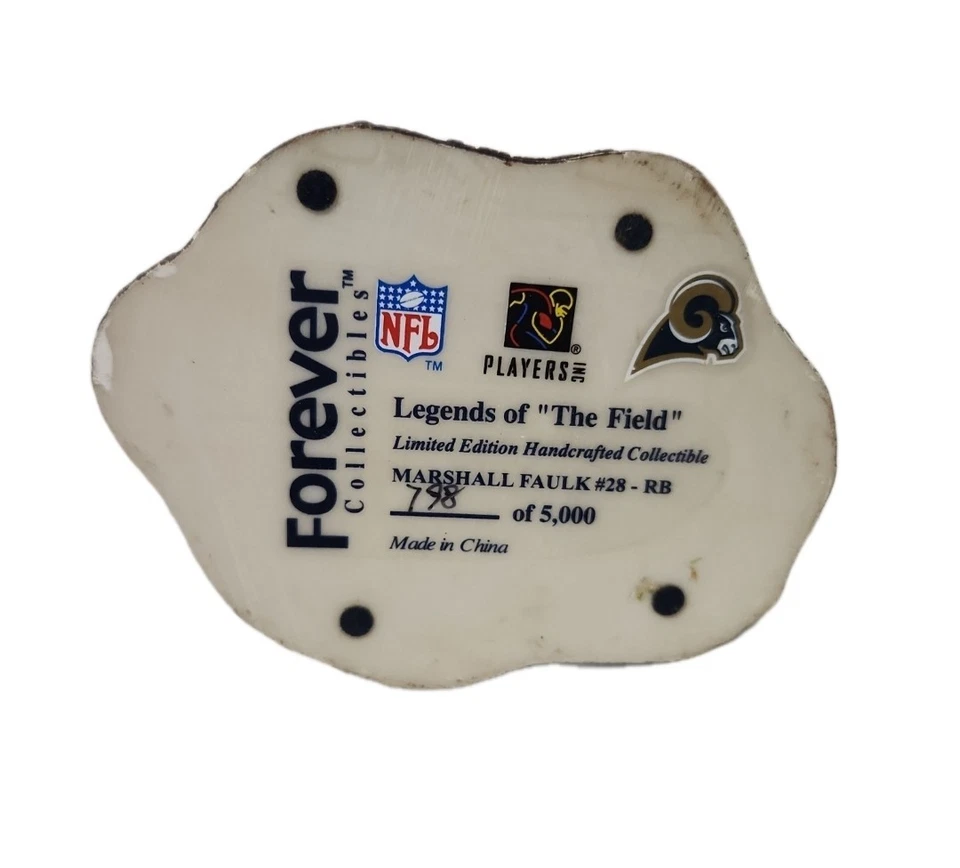 Forever Collectibles Marshall Faulk Bobblehead (Hecho 5000) y Mini Player Standee Foto 2 de 4