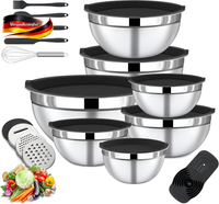 RüHrschüSsel Set Edelstahl Mit Deckel Und Reibe FüR Kochen Und Backen