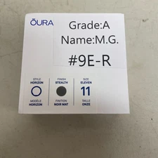 Oura Generation 3 Horizon Smart Ring Stealth Finish Noir Mat Finition Size US 11