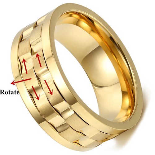 Fidget Spinner Ring Gold Plated