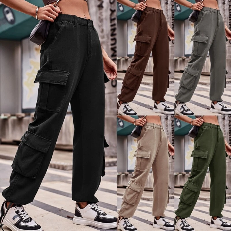 Drawstring cargo outlet pants womens